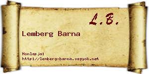 Lemberg Barna névjegykártya